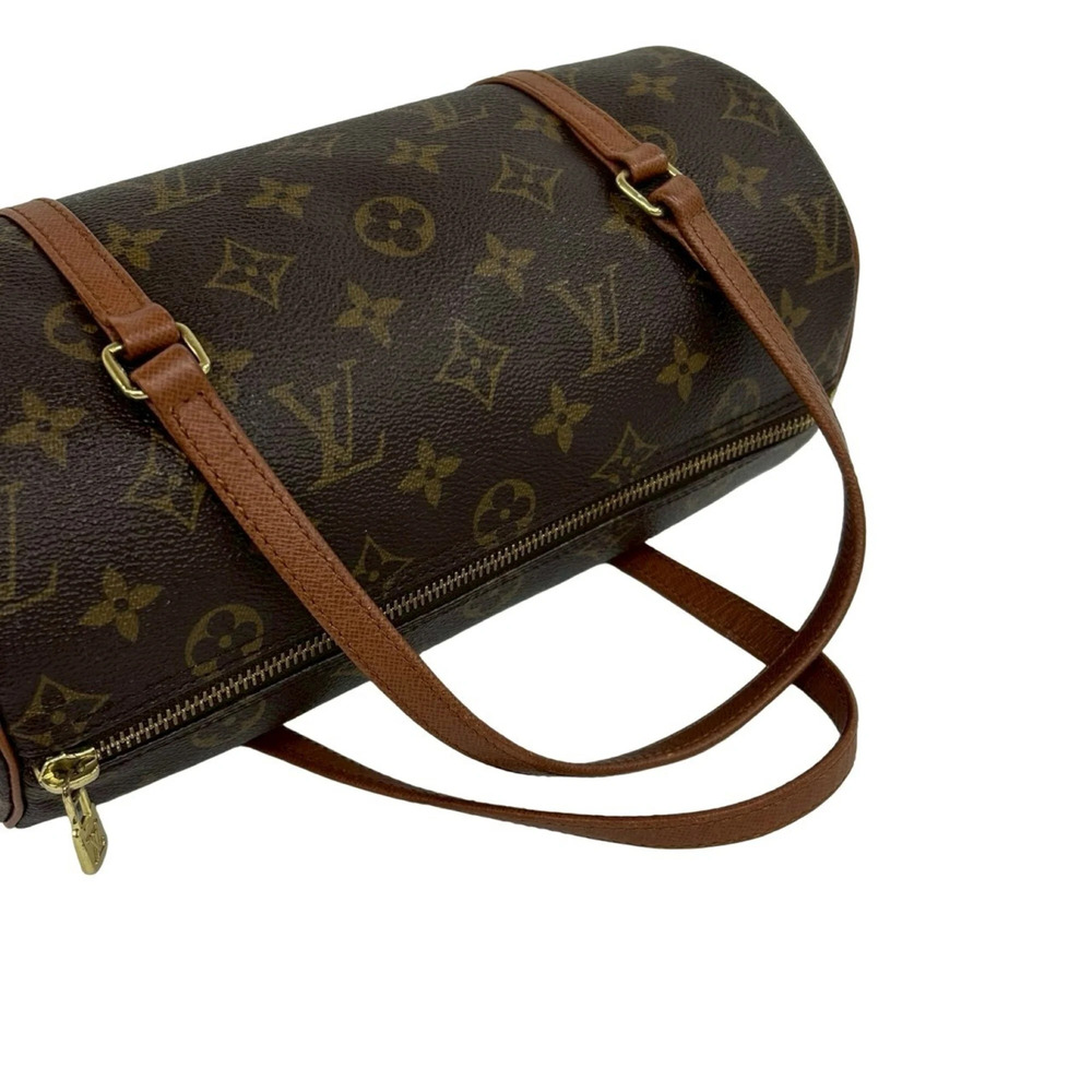LOUIS VUITTON Authentic Vintage Brown Monogram Leather Papillon 26 Boston Bag - Picture 4 of 9